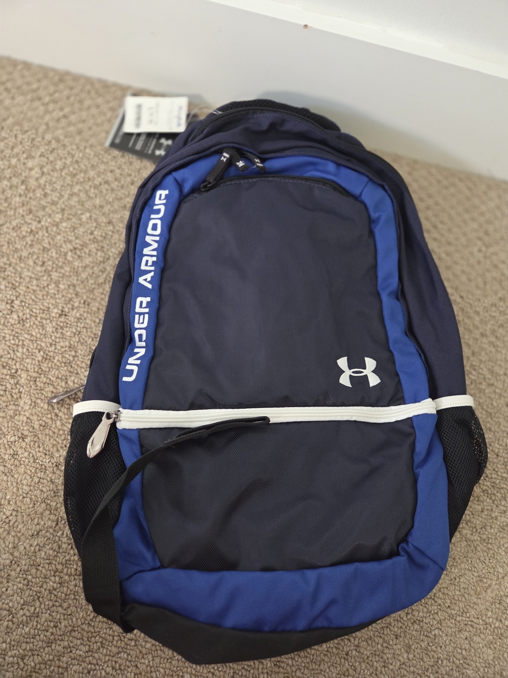 Under Armour Navy and Royal Blue Men's Backpack with White Accents